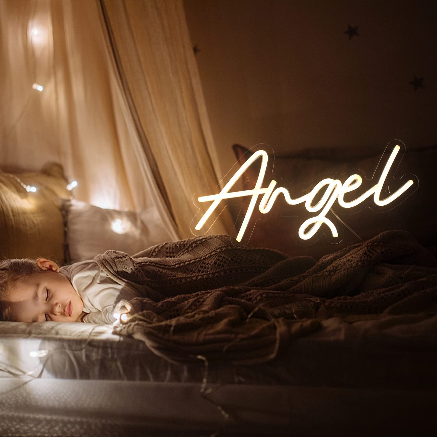LED Neon Sign - Angel (60cm X 30cm)
