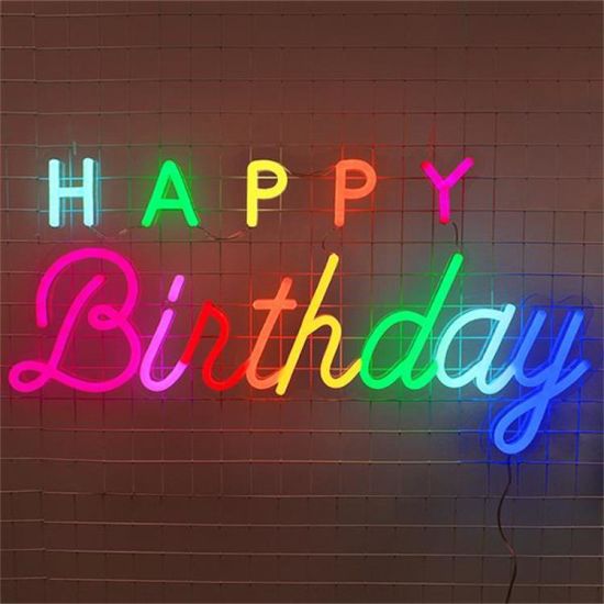 Powerluxx LED Neon Sign - Happy Birthday (45cm X 25cm)