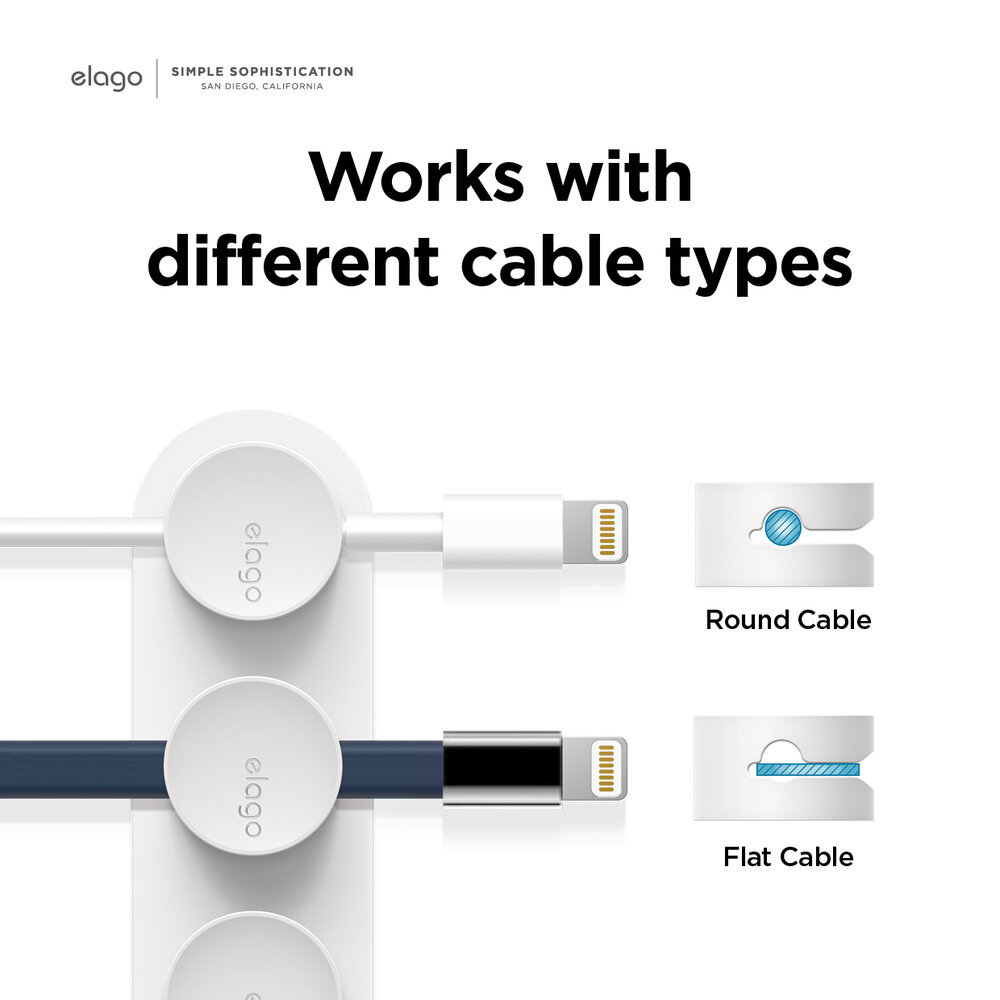 Elago Magnetic Cable Management Buttons - White