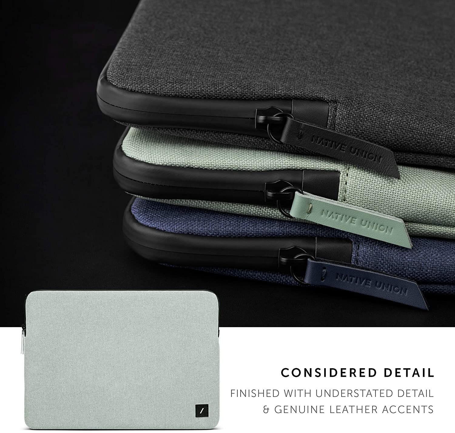 Native Union Stow Lite Sleeve For MacBook Pro 13"/Macbook Air 13" - Sage