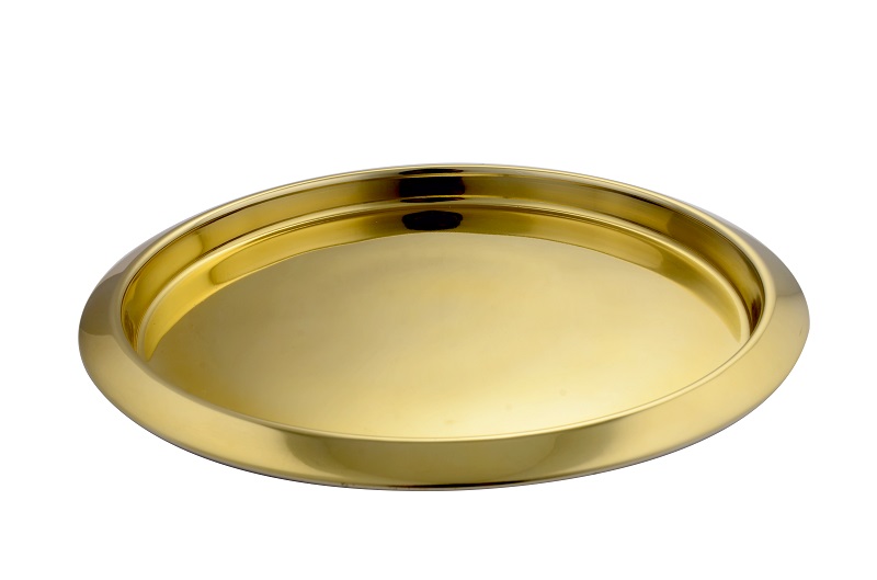 Hamilton Stainless Steel Round Serving Tray 35cm (Gold Finish)