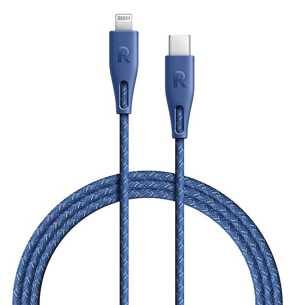 RAVPower RP-CB1017, Type-C to Lightning Cable, 1.2m, Nylon - Blue