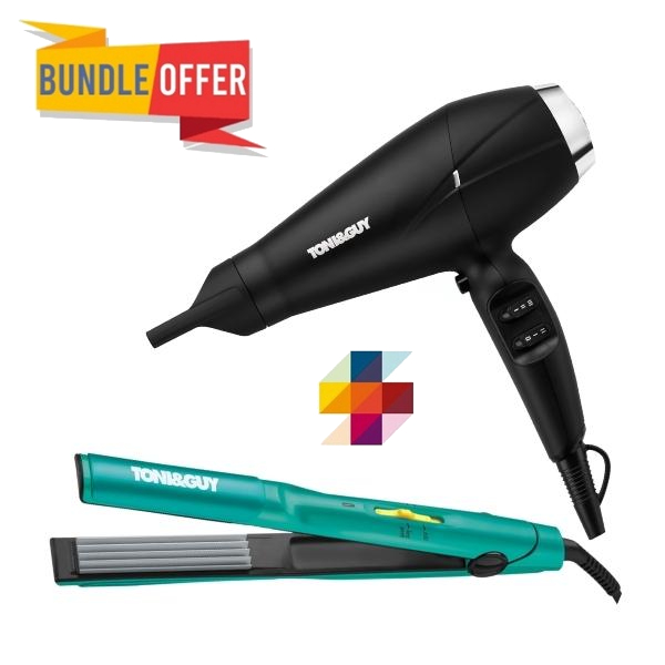 Bundle Offer - Toni & Guy Hair Dryer TGDR5375ARB + Toni & Guy Hello Day Secret Volumising Crimper TGIR1935ARB