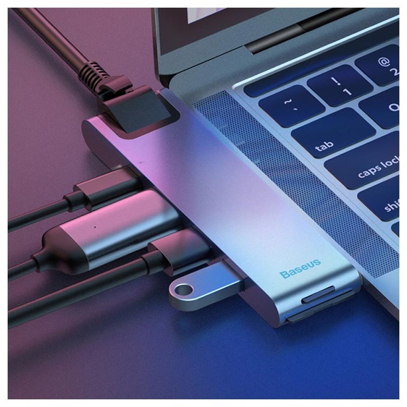 Baseus Thunderbolt C+ Pro Seven- in - One Smart Hub Docking Station &ndash; Gray