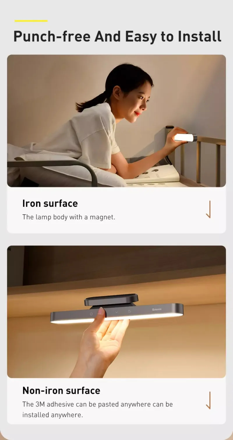 Baseus Magnetic Stepless Dimming Charging Desk Lamp Deep Gray - DGXC-C0G