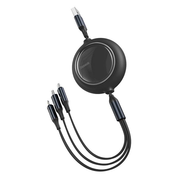 Baseus Bright Mirror 3-in-1 cable USB For M+L+T 3.5A 1.2 Meter - Black
