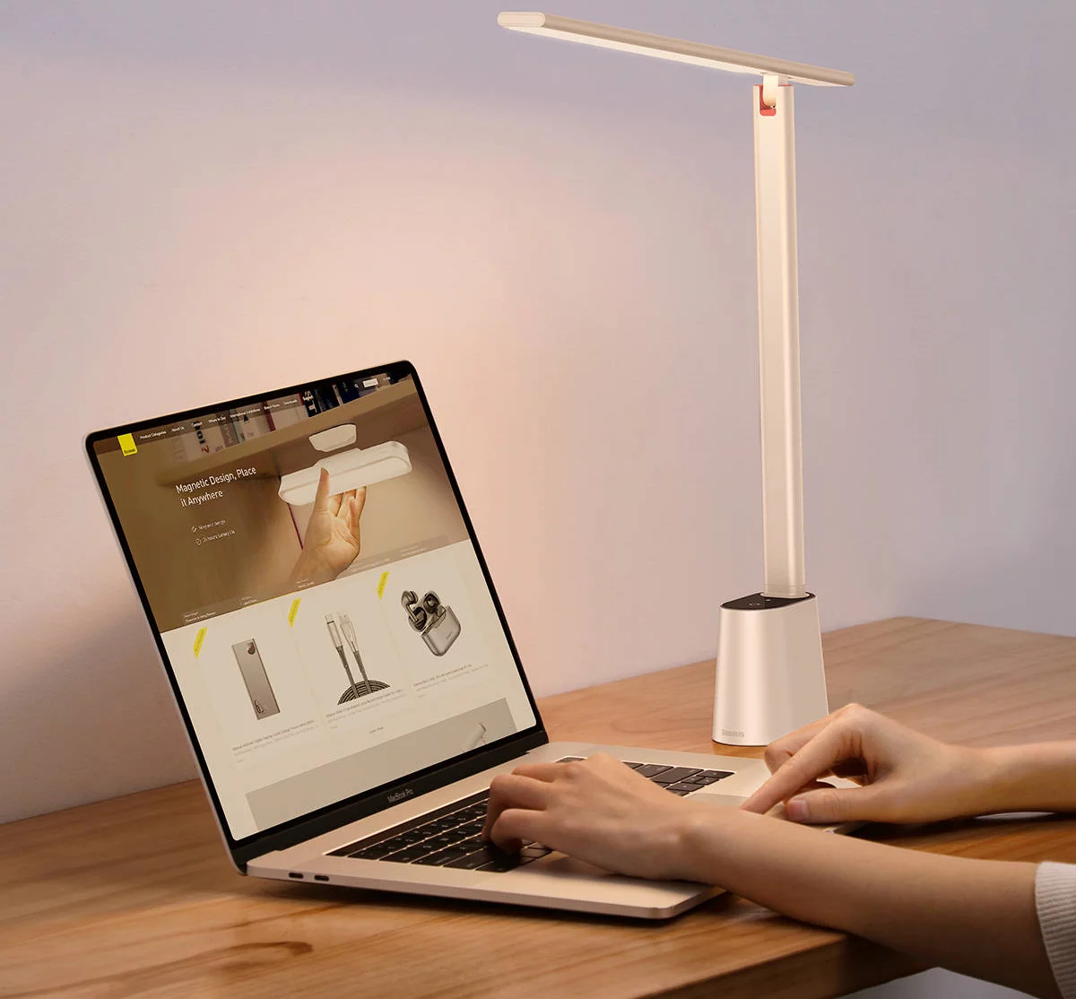 Baseus Smart Eye Folding Desk Lamp Rechargeable (White)