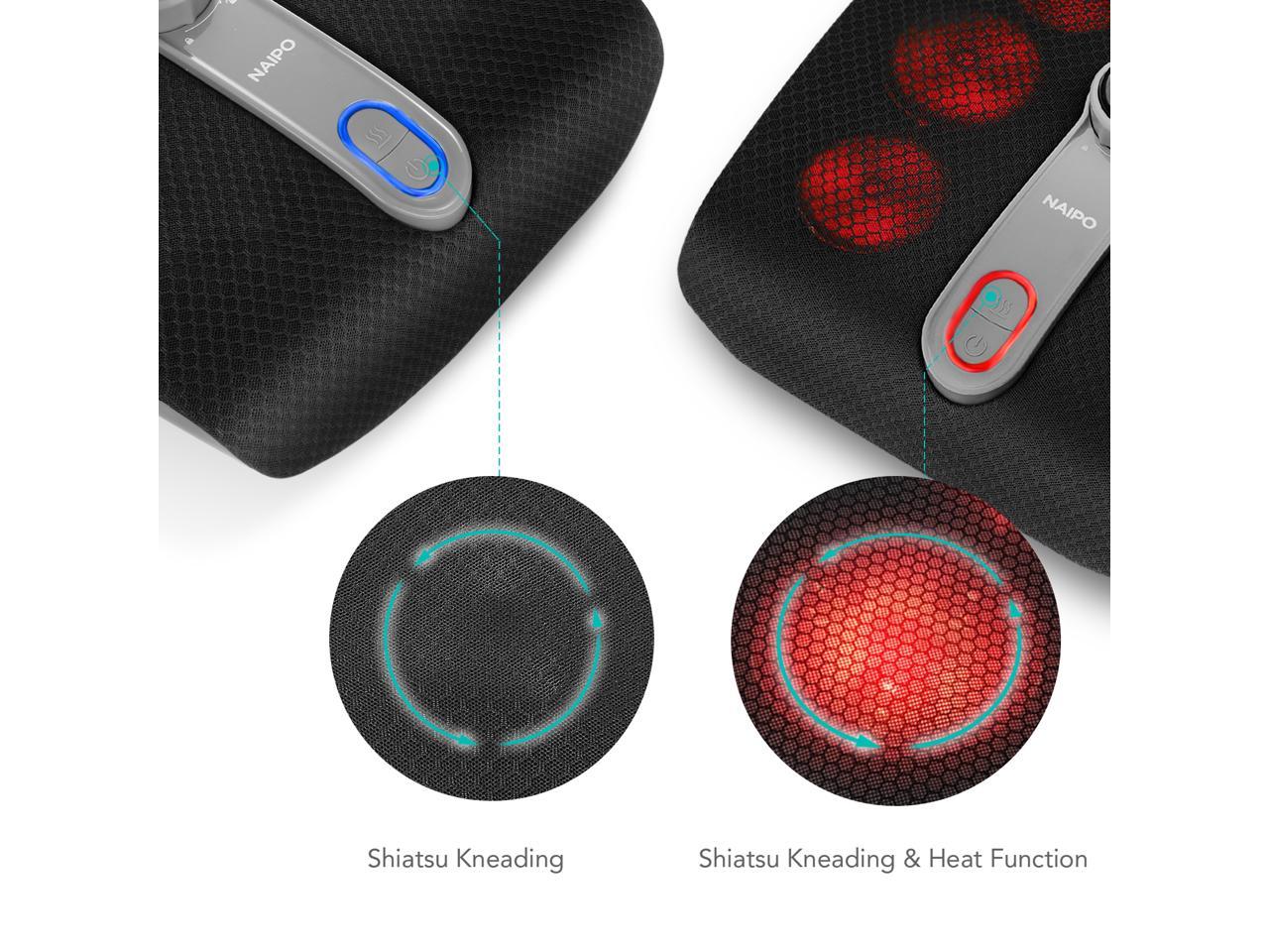 Naipo Foot Massager with Heat, Shiatsu Feet Massage Machine Electric Deep Kneading Plus Resin Massage Ball to Relieve Plantar Fasciitis, Toes, Foot Arch Pain for Home Office Use MGF-50177