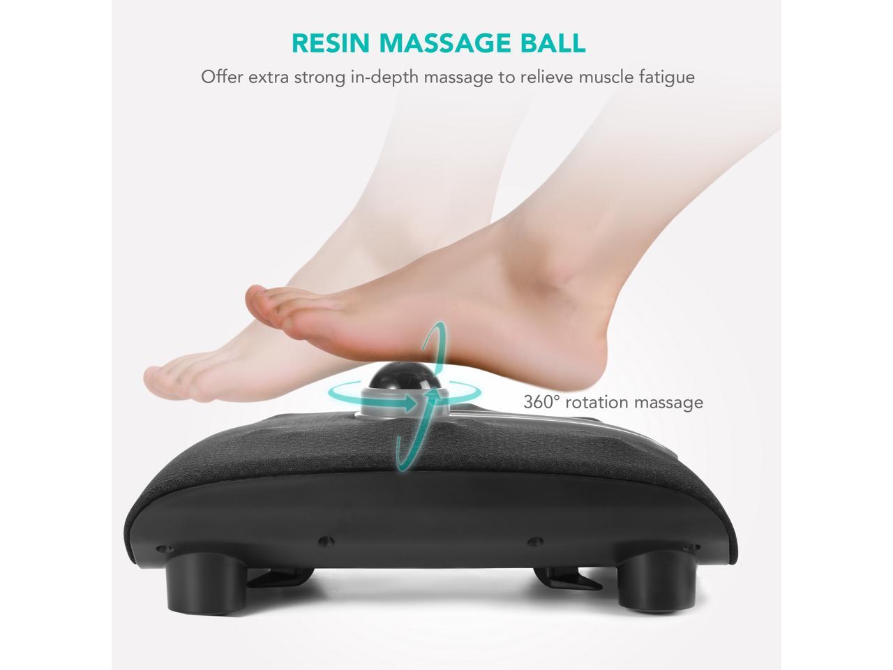Naipo Foot Massager with Heat, Shiatsu Feet Massage Machine Electric Deep Kneading Plus Resin Massage Ball to Relieve Plantar Fasciitis, Toes, Foot Arch Pain for Home Office Use MGF-50177