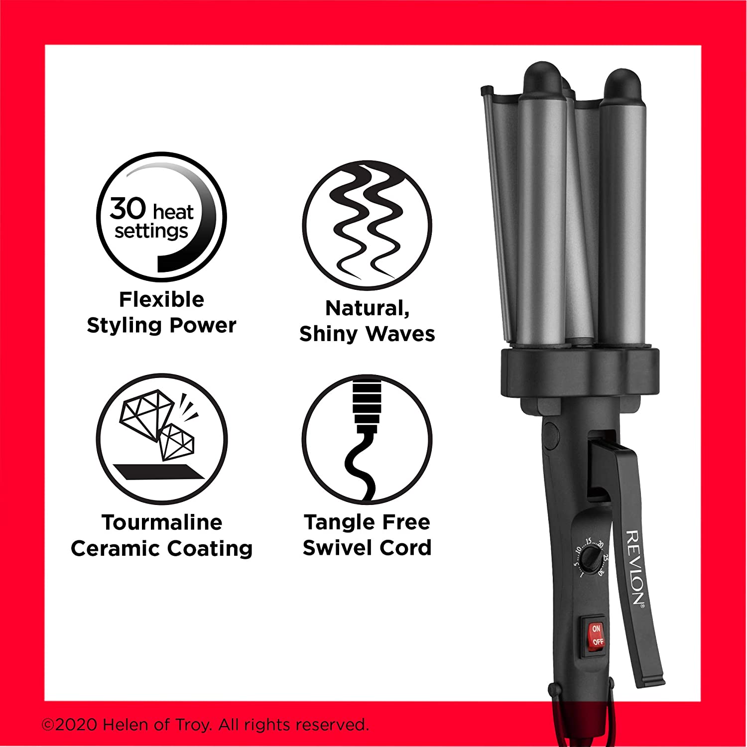 Revlon 3 Barrel Jumbo Hair Waver - Grey