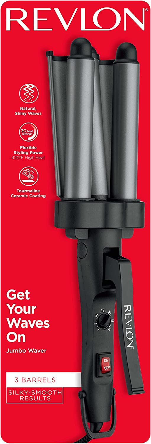 Revlon 3 Barrel Jumbo Hair Waver - Grey