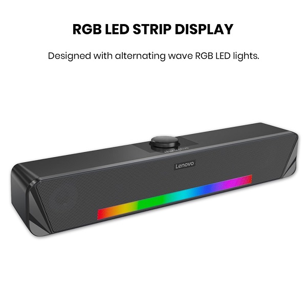 Lenovo TS33-B Wireless Bluetooth Speaker with RGB Strip Computer Audio Bluetooth Sound Bar Speaker
