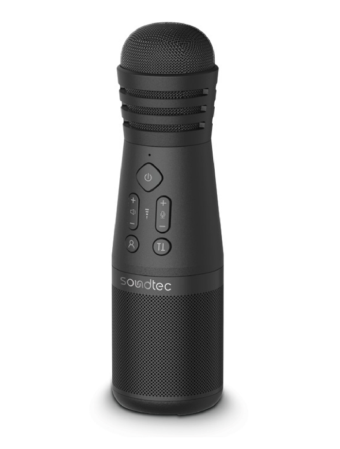 Porodo Soundtec Karaoke Microphone With Built-In Speaker - Black