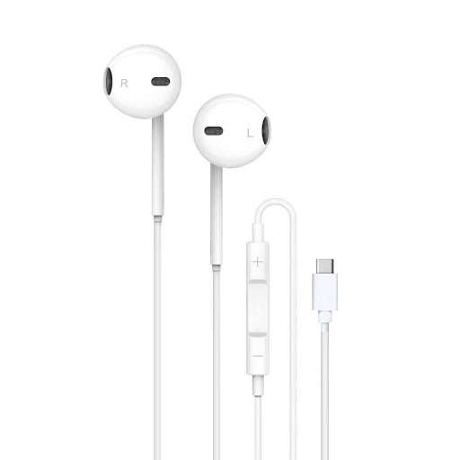 Porodo Soundtec Stereo Earphones with Type-C Connector  - White