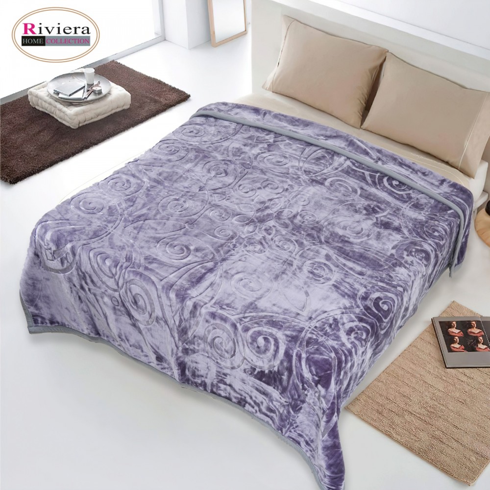 Riviera Winter Double Layer Blanket - Blue