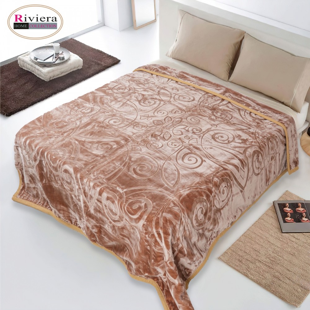 Riviera Winter Double Layer Blanket - Brown