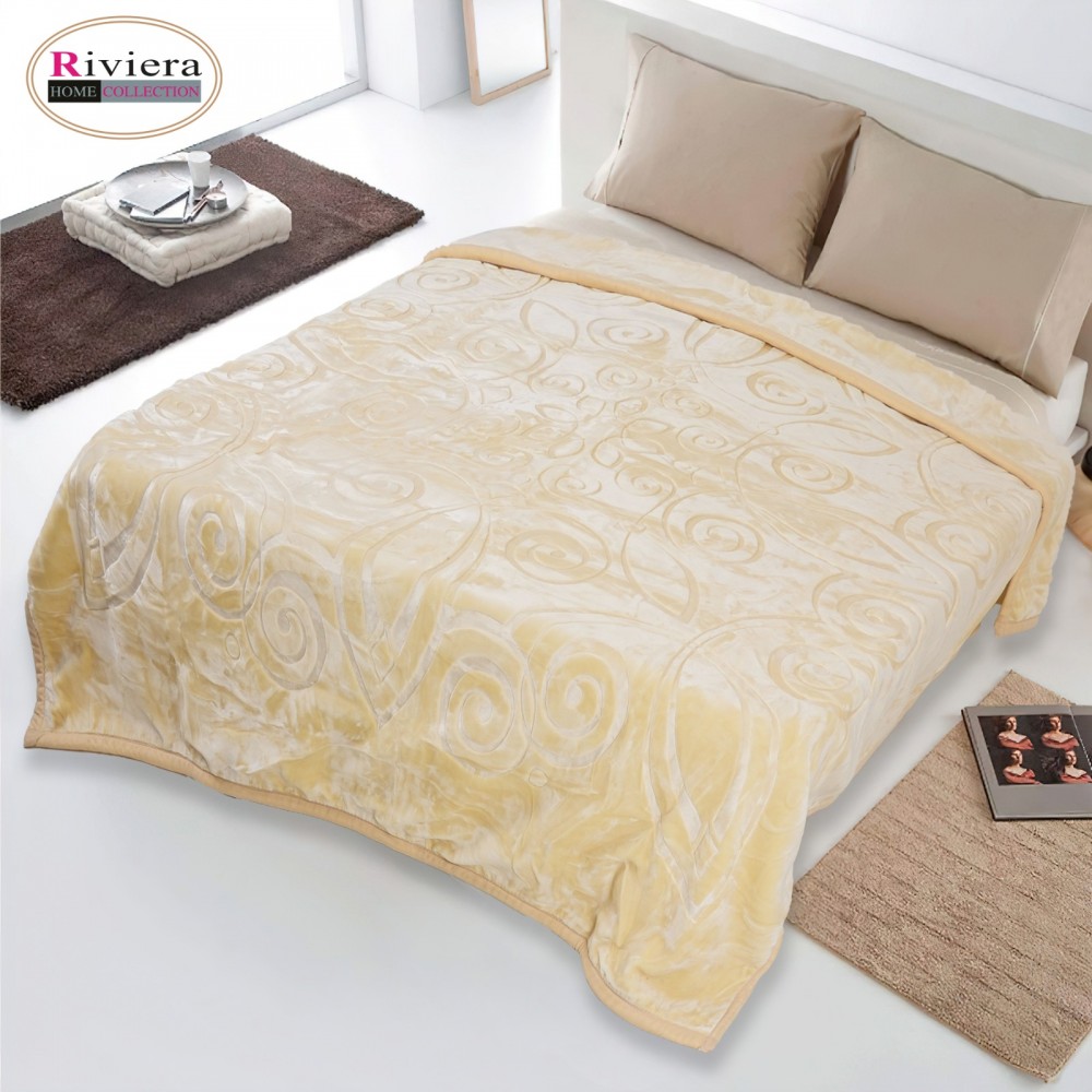 Riviera Winter Double Layer Blanket - Cream