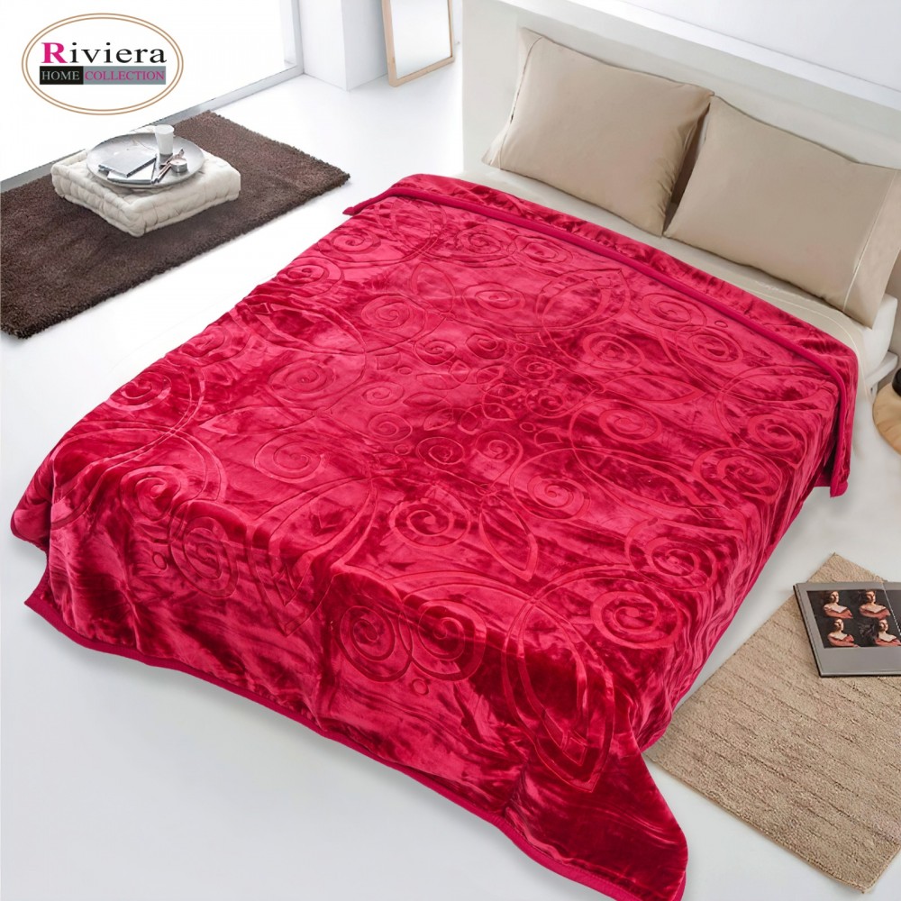 Riviera Winter Double Layer Blanket - Red