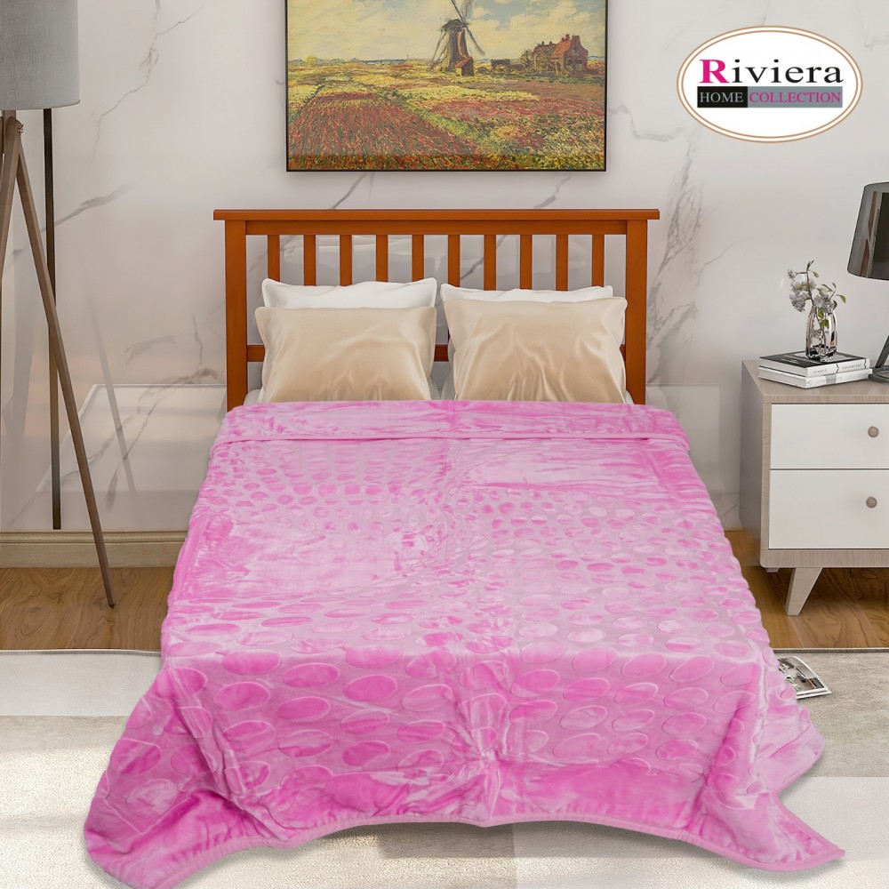 Riviera Single Bed Double Layer Winter Blanket - Pink