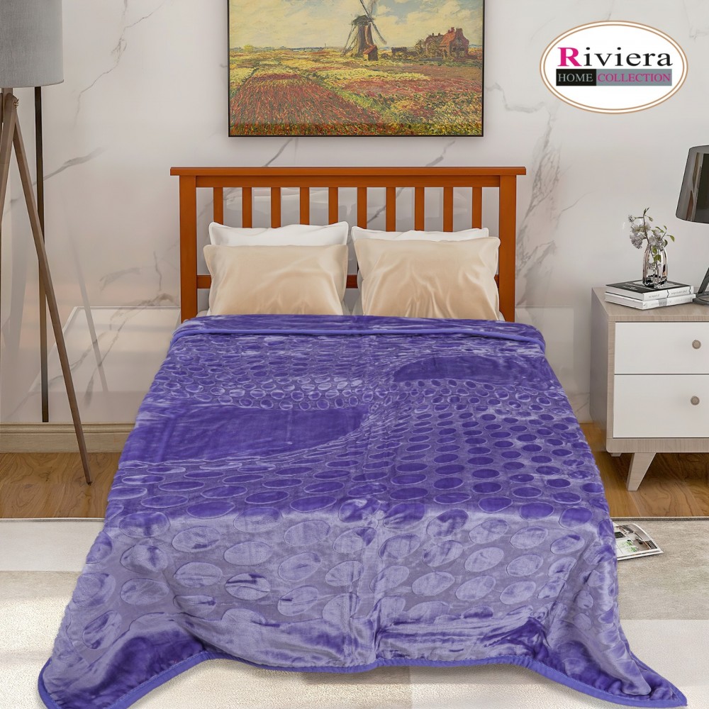 Riviera Single Bed Double Layer Winter Blanket - Purple