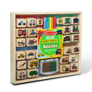 Melissa and Doug Deluxe Wooden Stamp Set - Vehicles