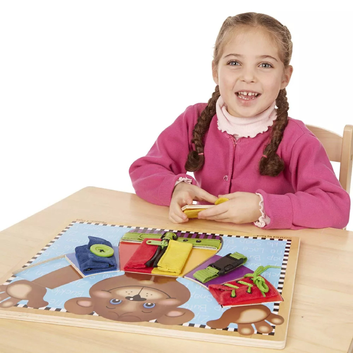 Melissa & Doug Basic Skills Board and Puzzle - Wooden Educational Toy