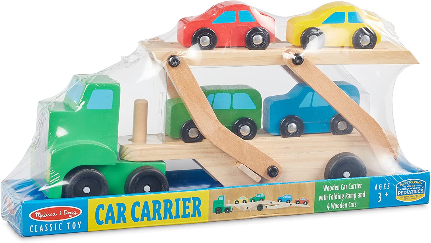 Melissa & Doug Car Carrier Truck and Cars Wooden Toy Set