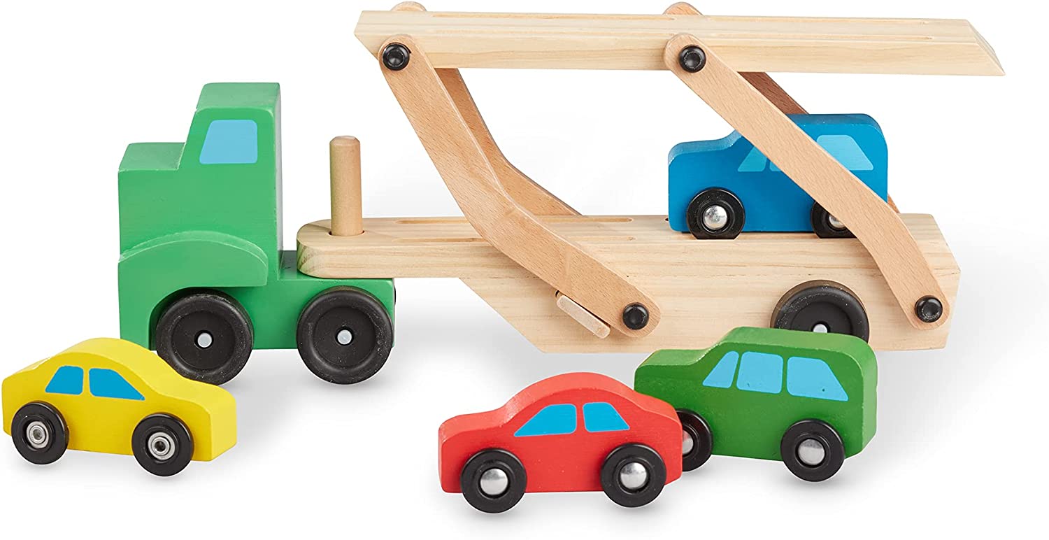 Melissa & Doug Car Carrier Truck and Cars Wooden Toy Set