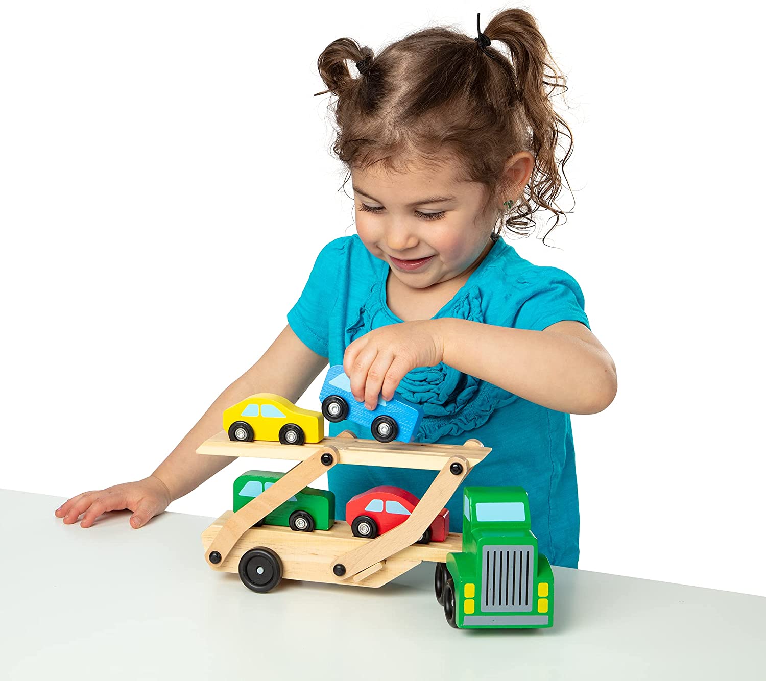 Melissa & Doug Car Carrier Truck and Cars Wooden Toy Set