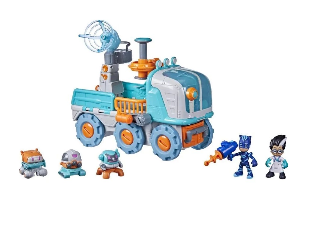 Hasbro PJ Masks Romeo Bot Builder Preschool Toy, 2-In-1 Vehicle And Robot Factory Playset For Kids Ages 3 Up