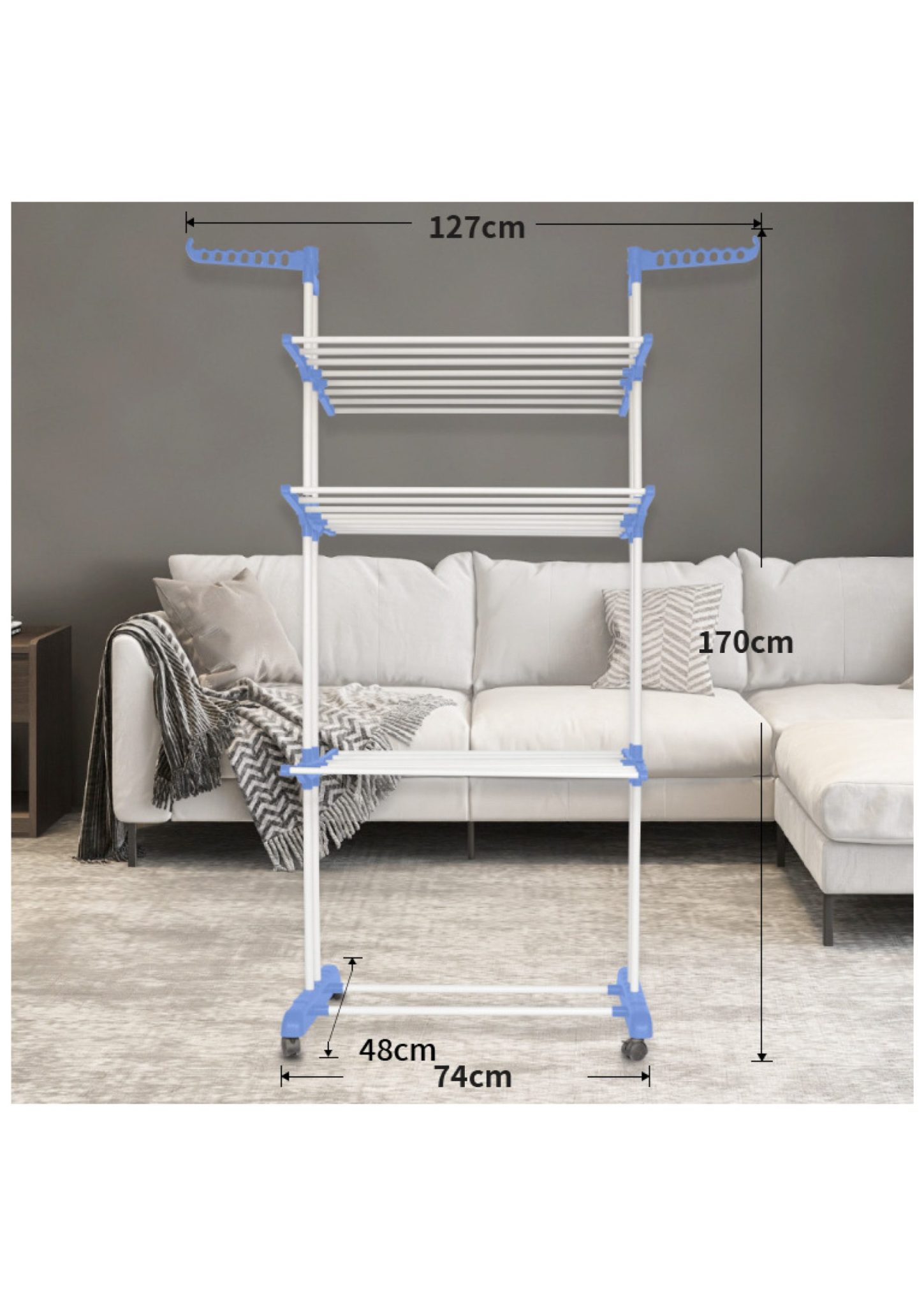 Radix 3 Layers Folding Cloth Rack Blue