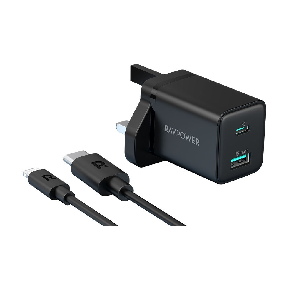 RAVPower RP-PC173-2-in-1 20W USB Charger Combo Offline Black