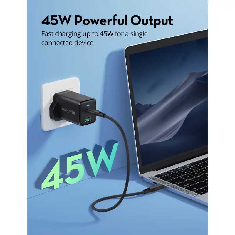 RAVPower RP-PC171 PD 45W2-Port Wall Charger