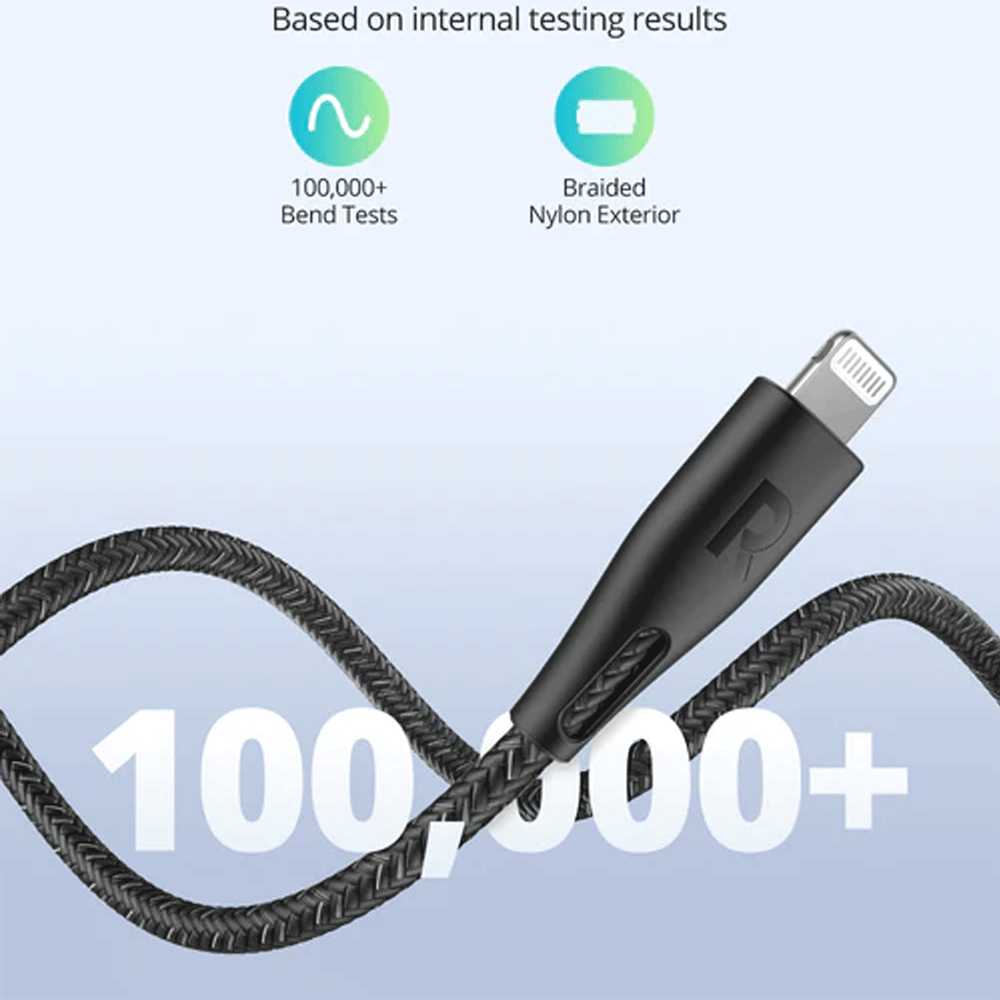 RAVPower RP-CB1018 Type-C to Lightning Cable 2m Nylon Black
