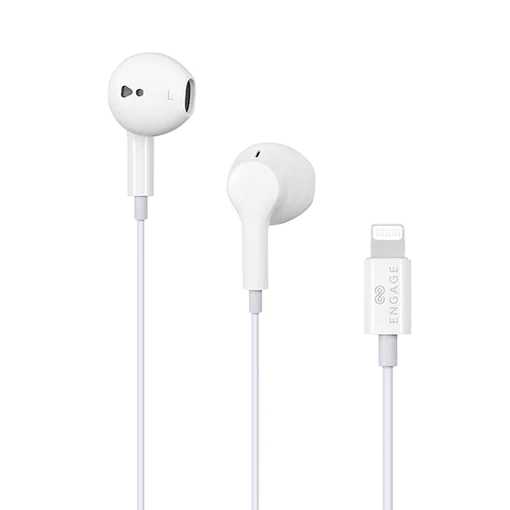 Engage MFI Apple Lightning Wired Earphone White