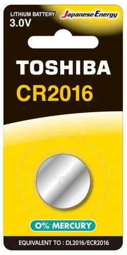 Toshiba Alkaline Button Cell Battery - CR2016 PW BP-5 (Pack Of 5)