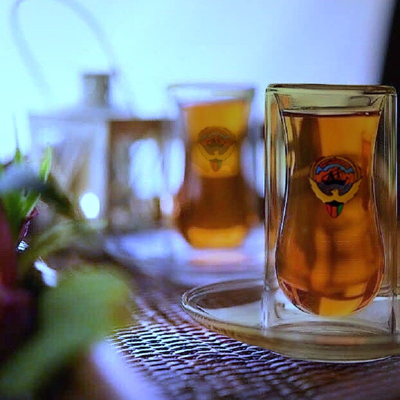6 Pieces Double Glass Istikan Set With Kuwait Logo
