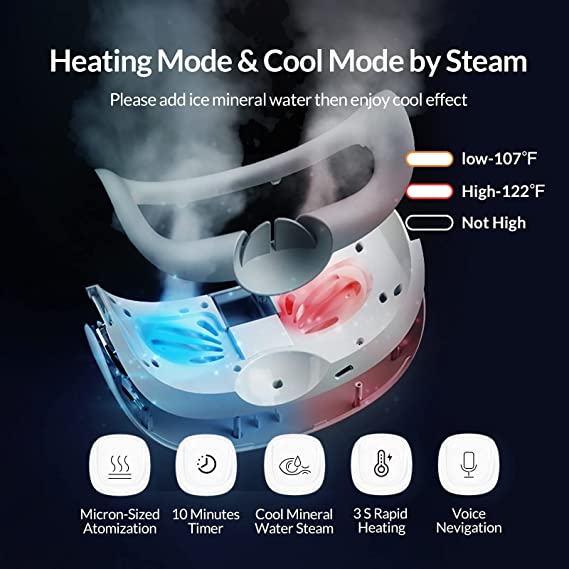 MORY Eye Massager with Heat and Cooling Steam, Eyes Relief, Warm Relax Rechargeable