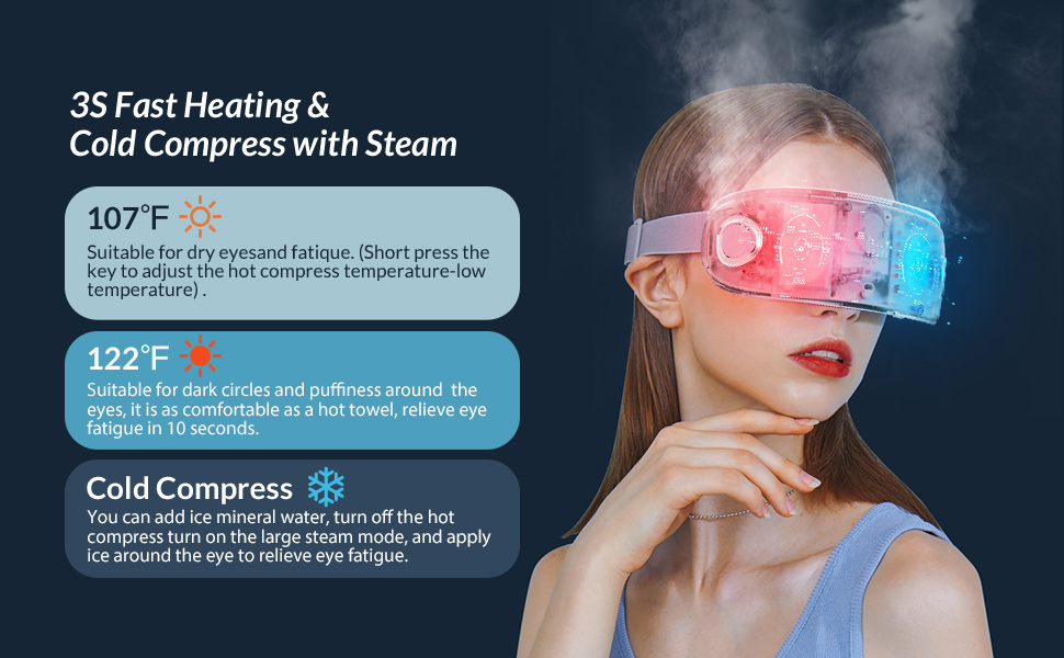 MORY Eye Massager with Heat and Cooling Steam, Eyes Relief, Warm Relax Rechargeable