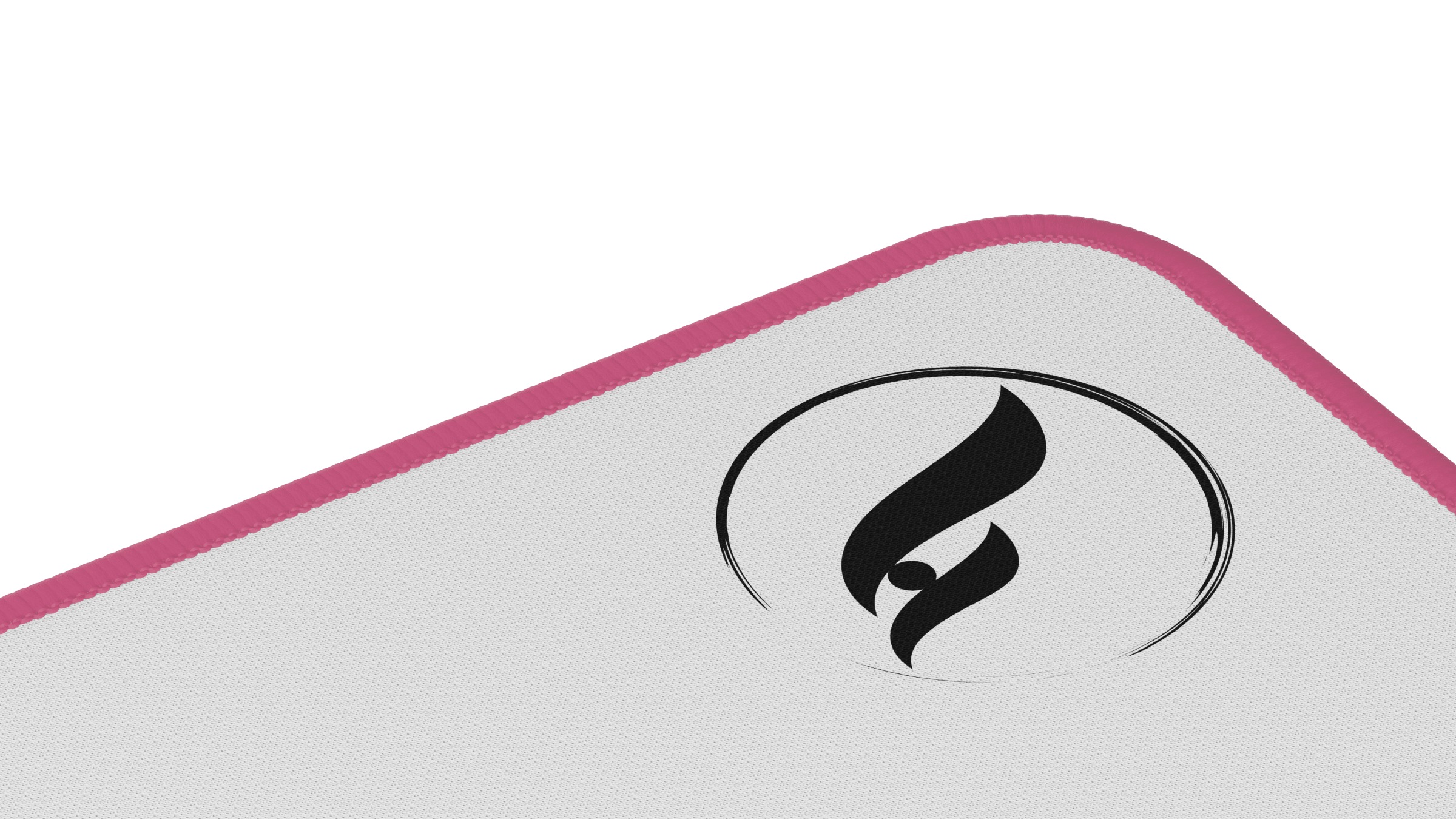 Odin Gaming ZeroGravity XL Extended Gaming Mouse Pad-White/Pink-Stitch