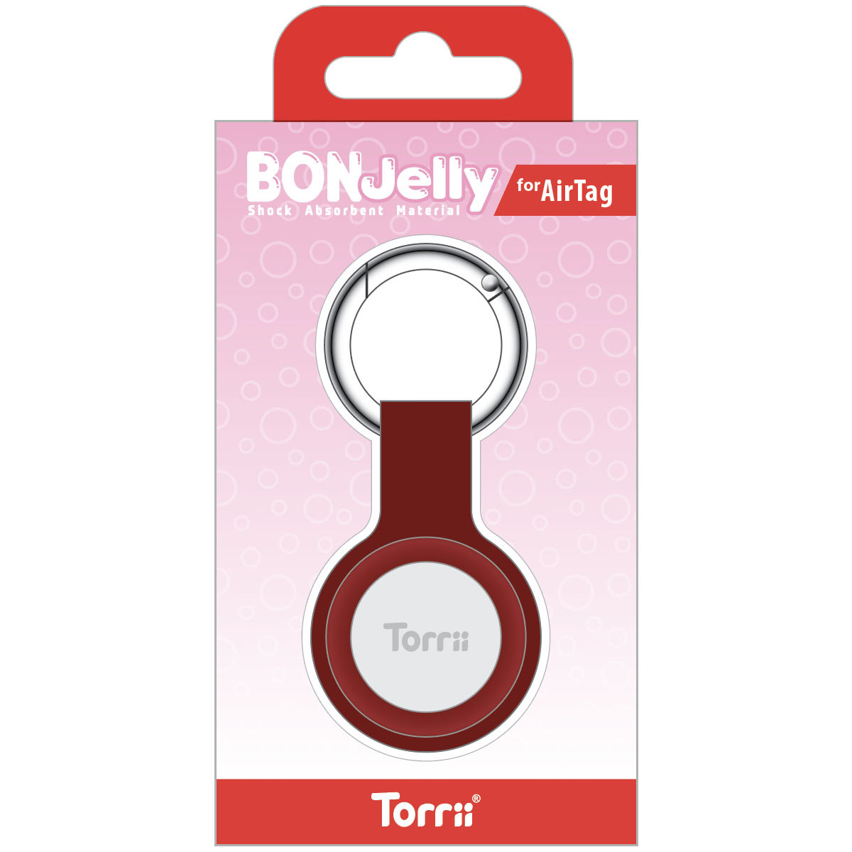 Torrii Bonjelly Silicone Key Ring For Apple AirTag - Red