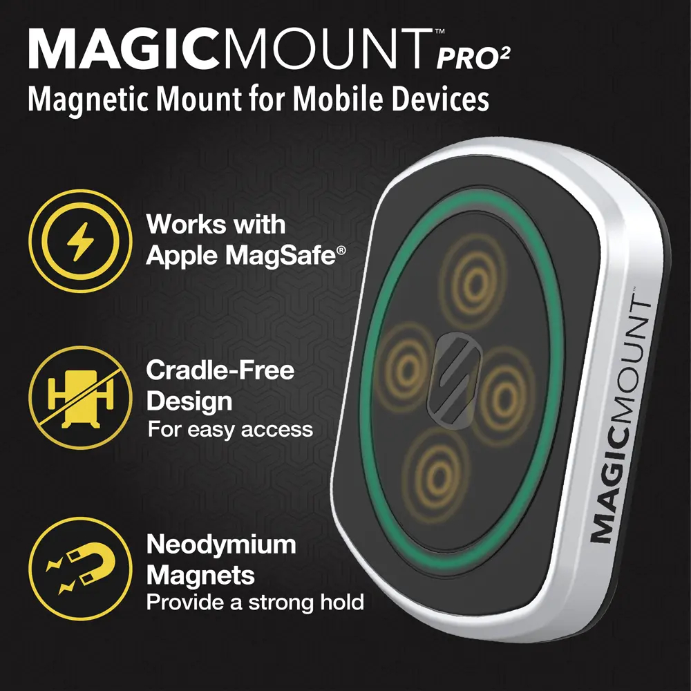 Scosche MagicMount Pro 2, Universal MagSafe/Magnetic Suction Cup Mount for Car