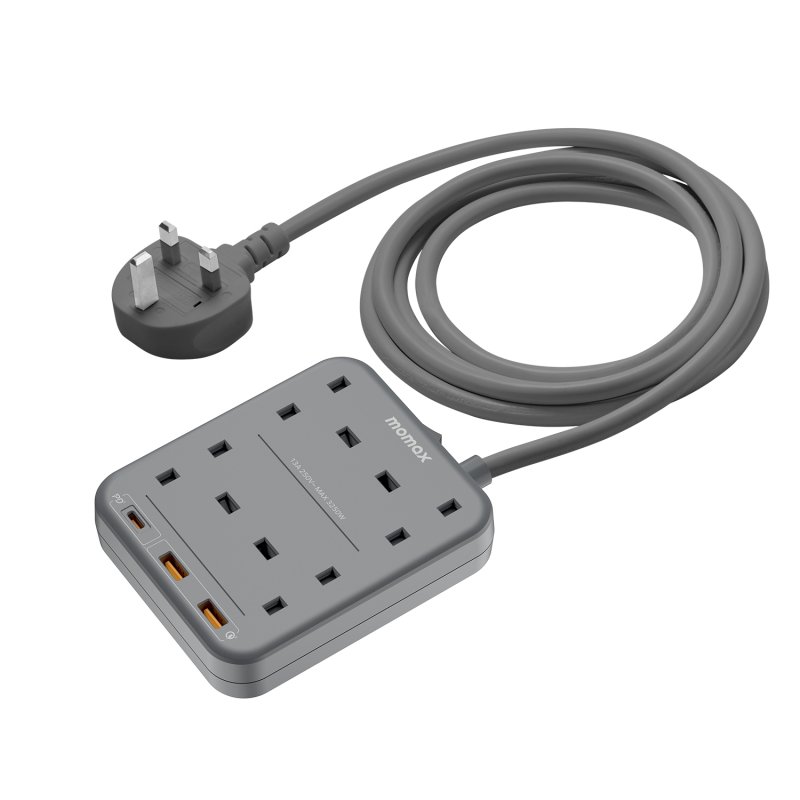 Momax ONEPLUG PD20W 2A1C 4-Position Extension Board US3 - Grey