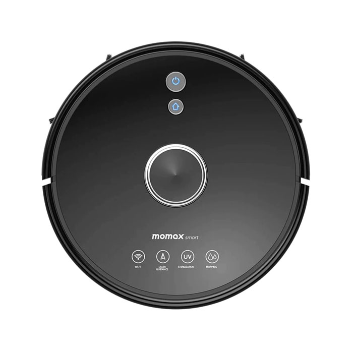 Momax Elite Cleanse Intelligent Ultraviolet Light Sweeping and Vacuum Robot - Black