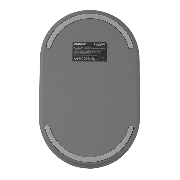 Momax Q.Led 2 Seat Desk Lamp with 15W Wireless Charging QL9 - Grey