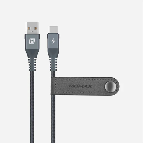 Momax Elite Link USB A to USB-C 5A Triple Braided Cable Support Quick Charge (1.2M) DTA10 -Dark Grey
