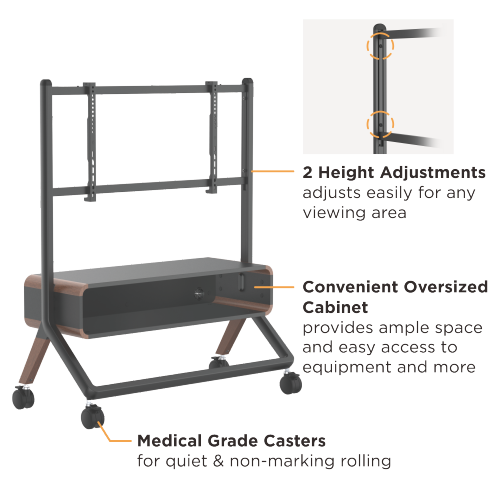 ORCA TV Floor Stand Black - 49"-75"