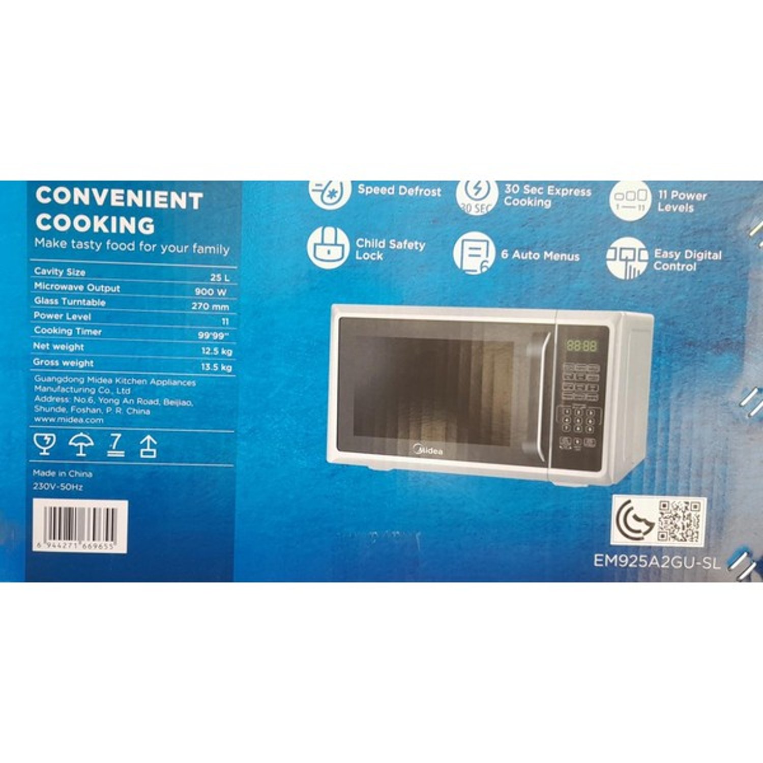 Midea Microwave /25L/900W/digital/6menu/Defrost