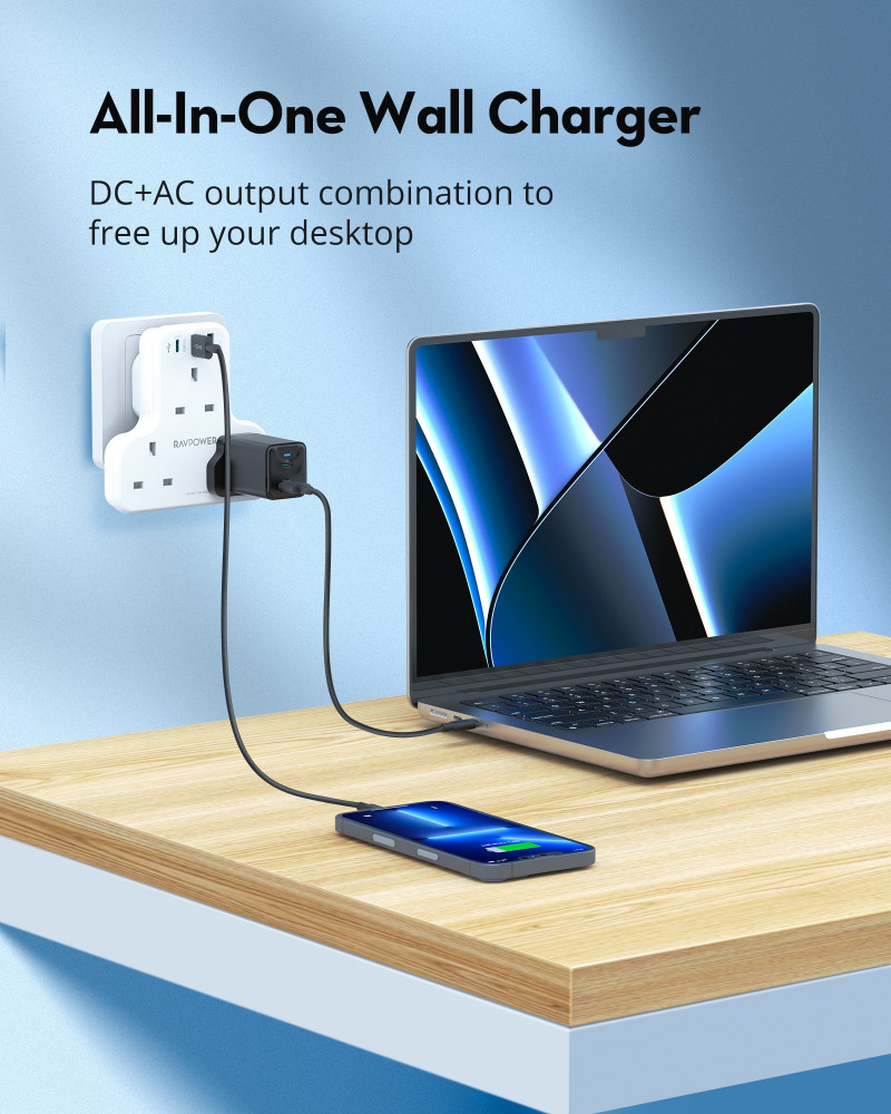 Ravpower Pioneer Wall Charger Triple Power With PD Technology, 20W