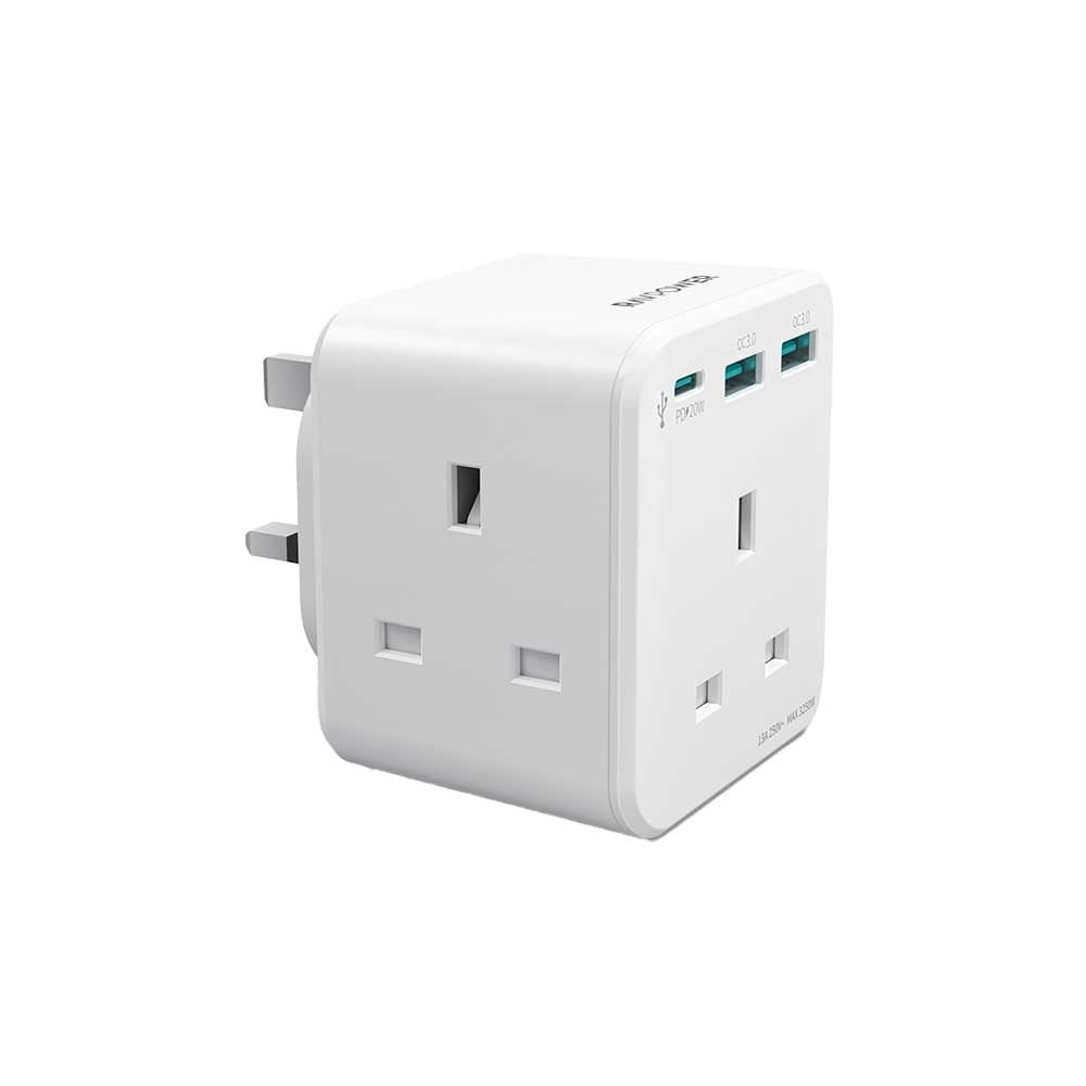 RAVPower Pioneer Wall Charger 3-port Charger With 3 AC Port - White
